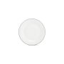 Assiette plate 27cm green rim Basic White