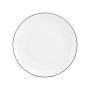 Plat bord 26,5cm coupe green rim Basic White