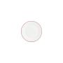 Plat bord 20cm burgundy rim Basic White