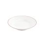 Deep plate 23xH4cm burgundy rim Basic White