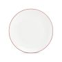 Plat bord 26,5cm coupe burgundy rim Basic White