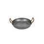 Serving dish 24xH5cm with gold handle, hammered antique silver Serve