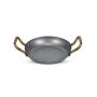 Serving dish 28xH5cm with gold handle, hammered antique silver Serve