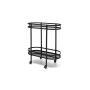 Serving trolley 71x32xH79cm 2 layers black Bar