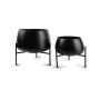 Plant pot on stand round mat black Patio - set/2