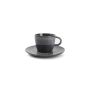 Mocha cup 9cl and saucer grey Stitch