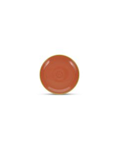 Plat bord 18xH2,5cm oranje/groen Duo