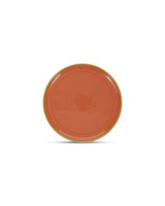Plat bord 26xH2,5cm oranje/groen Duo