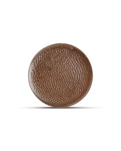 Plat bord 15,5cm gehamerd copper Brass