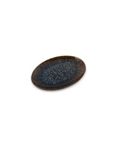 Serveerschaal 26x19cm bruin/blauw Resto