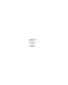 Mokkakop 10cl black rim Basic White