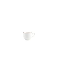 Mokkakop 10cl burgundy rim Basic White