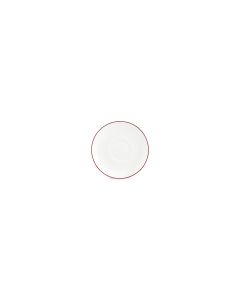 Schotel 14,5cm burgundy rim Basic White