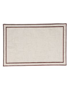 Placemat 44x29cm beige met donkerbruin stiksel Tabletop