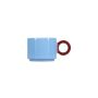 Mug 28cl light blue/burgundy pink Lou