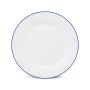 Assiette plate 27cm blue rim Basic White