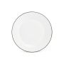 Plate 24cm green rim Basic White