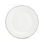 Assiette plate 27cm green rim Basic White