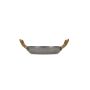 Serving dish 18xH3.5cm with gold handle, hammered antique silver Serve
