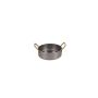 Servierschale 16,5xH5,5cm mit goldenem Griff hämmern antique silber Serve