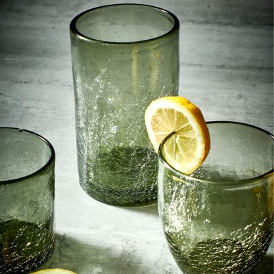 Glass 22cl grey Crackle