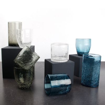 Glas 25cl blue Crackle