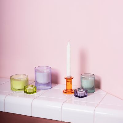Theelichthouder 5x5cm violet Mood - set/2