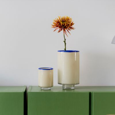 Vaas 15xH26cm cream white Milo