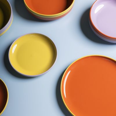 Plate 18xH2,5cm green/purple Duo
