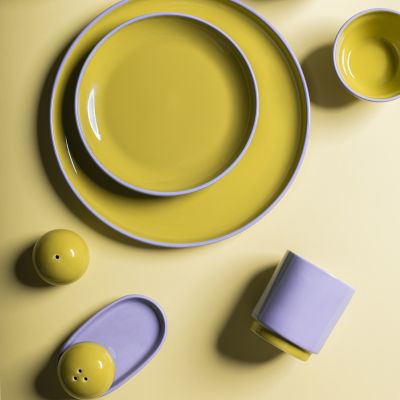 Plate 26xH2,5cm green/purple Duo