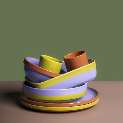 Ovenschaal 22,5x15xH6cm paars/groen Duo
