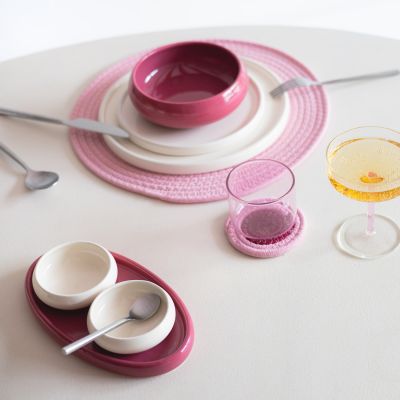 Serveerschaal 23x13cm pink Billie