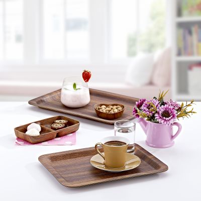 Tablett 30x23,5xH2cm braun Buffet