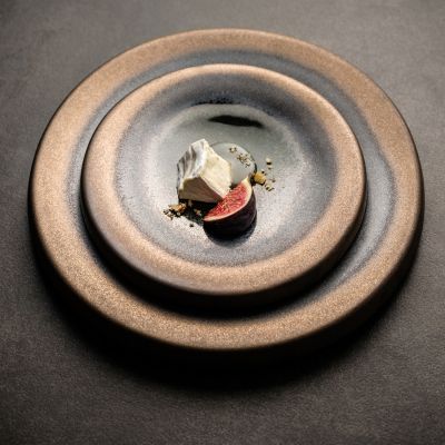 Plate 28,5cm gold Cone