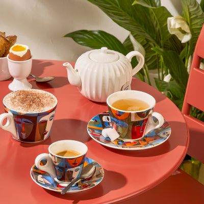 Schotel 16,5cm voor kop 28cl abstract Barista