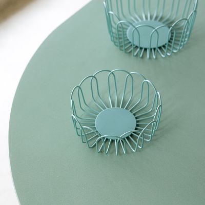 Draadmand 16xH7cm groen Flores