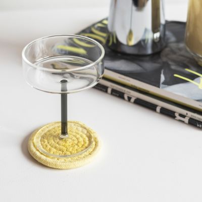 Glasonderzetter 10cm sunny yellow Piff - set/4