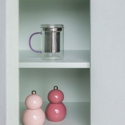 Theebeker 43cl met filter en deksel paars Liv