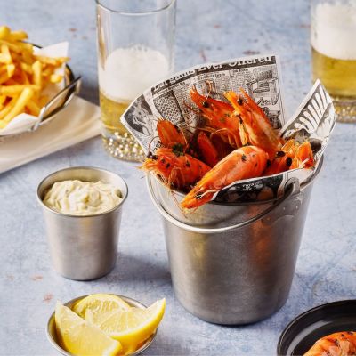 Bol/chope 18cl antique argent Serve