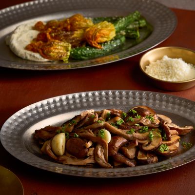 Serving dish 30x20cm with structured edge antique silver Serve