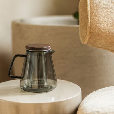 Teapot 93cl with glass filter and lid grey Luma