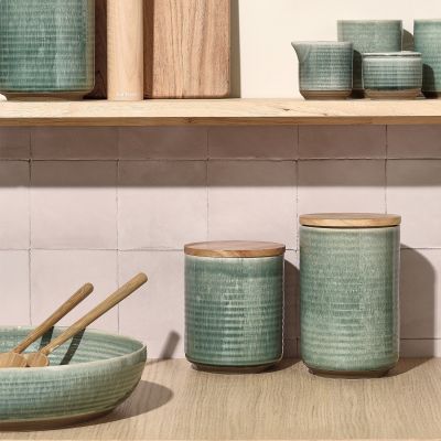Voorraadpot 12,5xH15,5cm groen Cameo