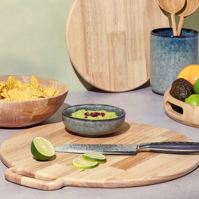 Serving board 40/44xH1,5cm with handle wood Essenza