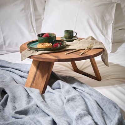 Serving tray 48xH19cm footed wood Dina