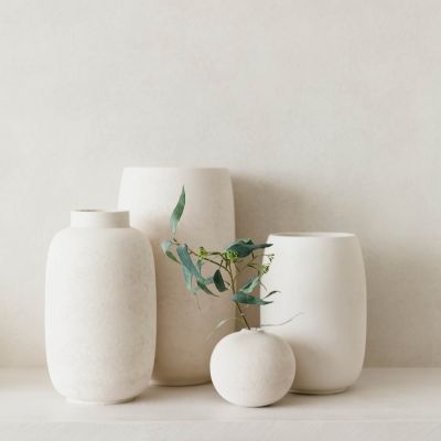 Vase 20xH30cm white Bullet