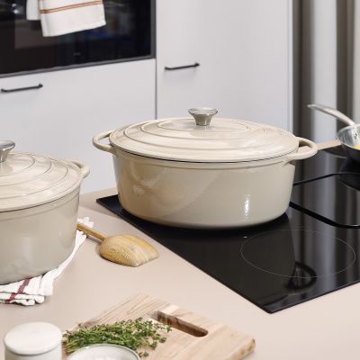 Kookpot 26cm gietijzer beige Ferno