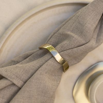 Napkin ring 4,5cm organic gold Charm - set/4