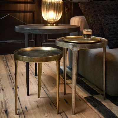 Side table 3 pieces gold Duro