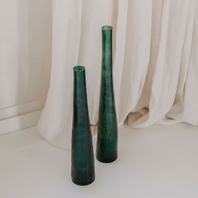 Vase 9xH59cm dark green Twig
