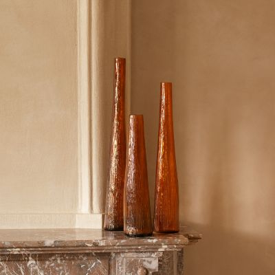 Vaas 9xH40cm orange Twig